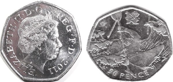 50 pence (Giochi Olimpici di Londra 2012 - Canoa)