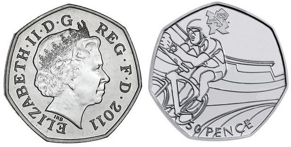 50 pence (Giochi Olimpici di Londra 2012 - Ciclismo)