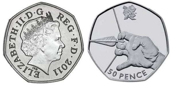 50 pence (Giochi Olimpici di Londra 2012 - Tiro con l'arco)