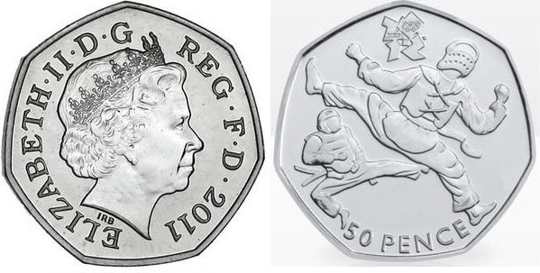 50 pence (Giochi Olimpici di Londra 2012-Taekwondo)