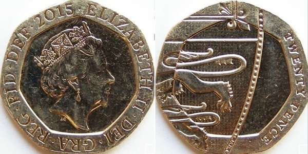 20 pence (Elisabetta II - scudo - 5/6)