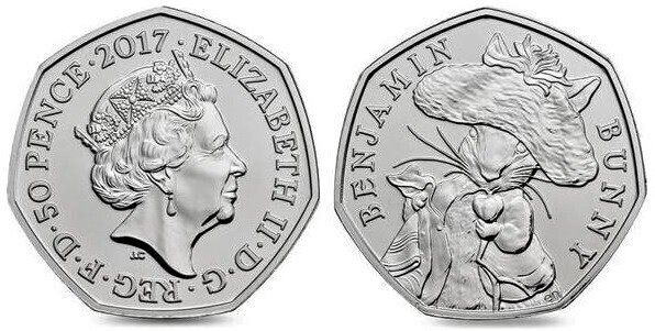 50 pence (Beatrix Potter - Coniglietto Benjamin)