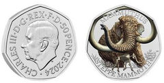 50 pence (Mammut della steppa-Colore)