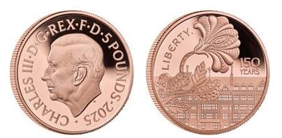 5 sterline (150° anniversario dell'apertura dei grandi magazzini Liberty a Londra)