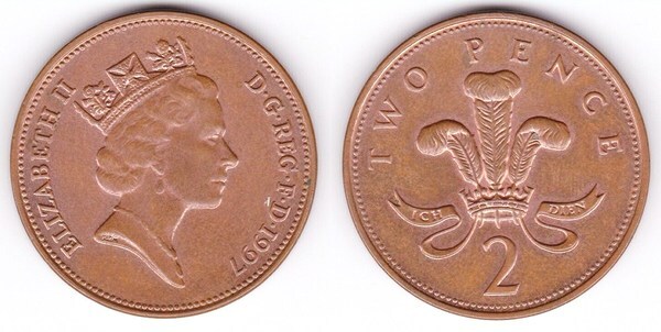 2 pence (Elisabetta II)