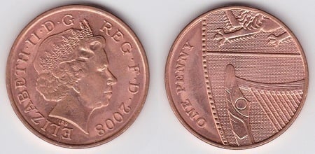 1 penny (Elisabetta II - scudo - 1/6)