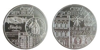 200 corone (200° anniversario della fondazione della Cassa di Risparmio Ceco-Liso)