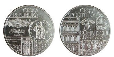 200 corone (200° anniversario della fondazione della Cassa di risparmio ceco-estense)