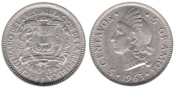 5 centavos (100° anniversario della restaurazione della Repubblica)