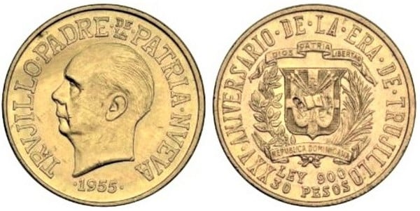 30 pesos (25° anniversario dell'era Trujillo)