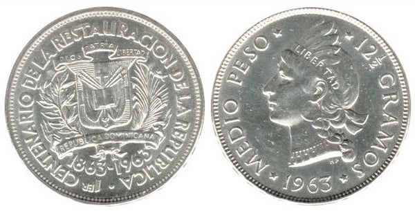 1/2 peso (Centenario della Restaurazione della Repubblica)