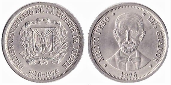 1/2 peso (Primo centenario della morte di Duarte)