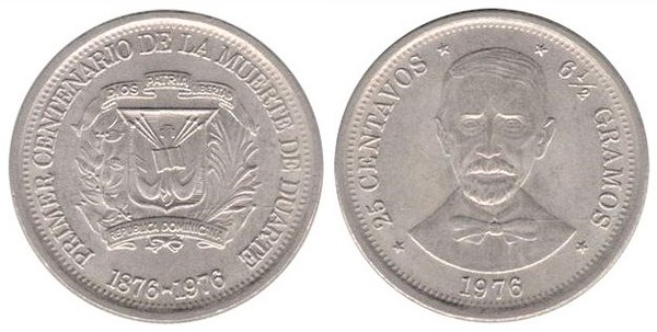 25 centavos (Primo centenario della morte di Duarte)