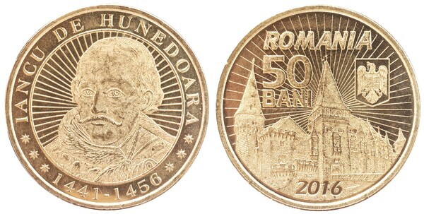 50 bani (575° anniversario del regno di Iancu di Hunedoara)