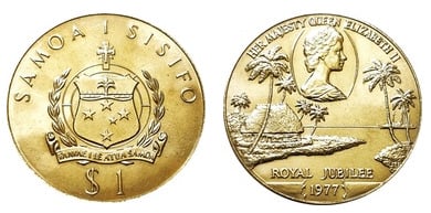 1 tala (25° anniversario dell'ascesa al trono della Regina Elisabetta II)