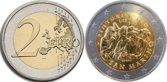 2 euro (500° anniversario della morte di Pinturicchio)