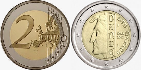 2 euro (750° anniversario della nascita di Dante Alighieri)