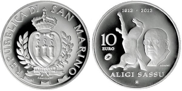 10 euro (100° anniversario della nascita di Aligi Sassu)