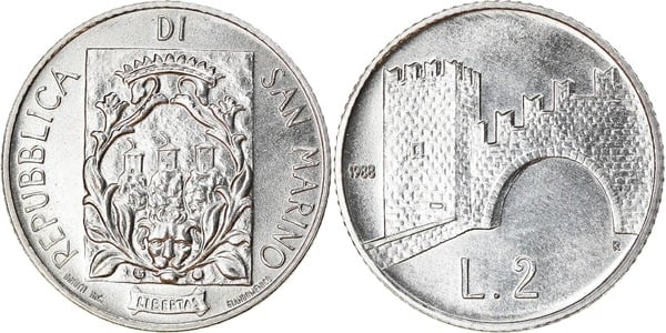 2 lire (arco fortificato Fratta)