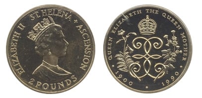 2 pounds (90° anniversario della nascita della Regina Madre)