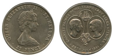 25 pence (Il matrimonio del Principe Carlo e di Lady Diana)