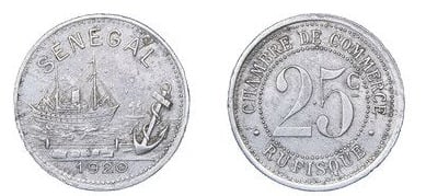 25 centimes (Rufisque - Serve denaro)