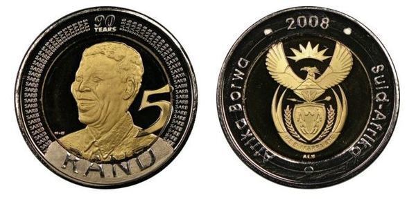 5 rand (90° compleanno di Nelson Mandela - Afrika Borwa - Suid-Afrika)