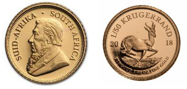 1/50 di grammo di krugerrand