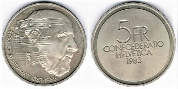 5 francs (100° anniversario della nascita di Ernest Ansermet)