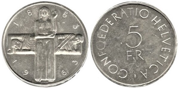 5 francs (Centenario della Croce Rossa)