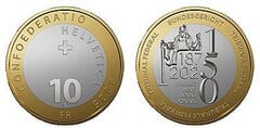 10 franchi (150 anni del Tribunale federale).