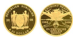 20 dollari (20° anniversario della medaglia d'oro di Anthony Nesty alle Olimpiadi di Seul del 1988)