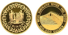 100000 gulden (inaugurazione del ponte Jules Wijdenbosch sul fiume Suriname)