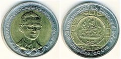 10 baht (80° anniversario del Ministero del Commercio)