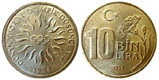 10 bin lira (XVII Giochi Olimpici-Lillehammer 1994)