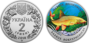 2 hryvni (barbo del Dnieper - Barbus borysthenicus)