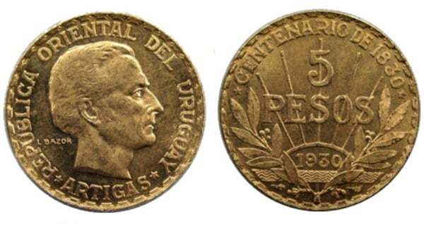 5 pesos (Centenario della Costituzione)