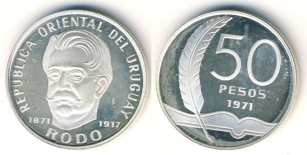 50 pesos (100° anniversario della nascita di José Enrique Rodó)