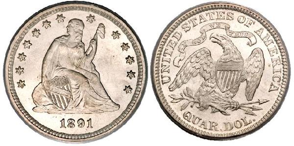 1/4 dollar (Libertà)