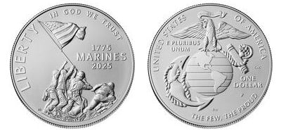 1 dollaro (250° anniversario del Corpo dei Marines degli Stati Uniti)