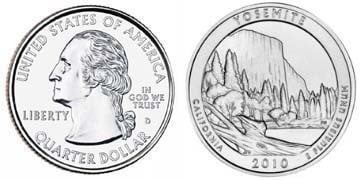 1/4 dollar (America The Beautiful - Parco nazionale dello Yosemite, California)