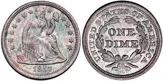 1 dime (Seated Liberty Dime)