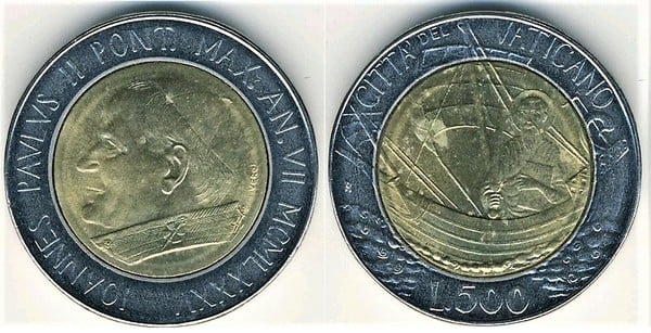 500 liras (Giovanni Paolo II)