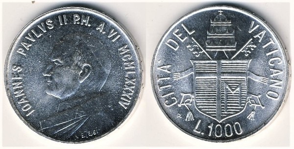 1.000 liras (Giovanni Paolo II)