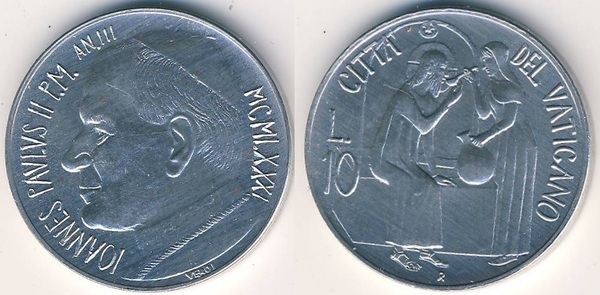 10 liras (Giovanni Paolo II)