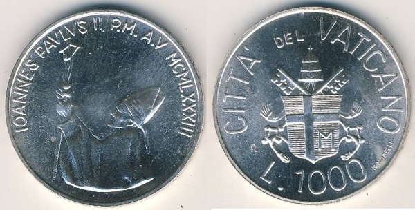 1.000 liras (Giovanni Paolo II)