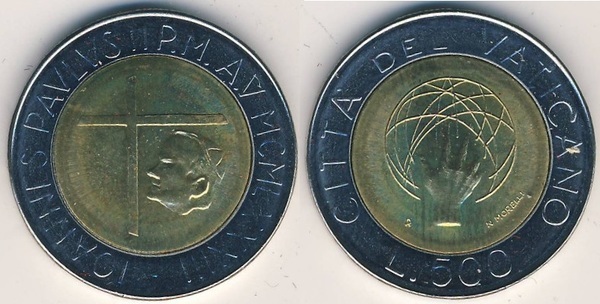 500 liras (Giovanni Paolo II)