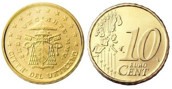 10 euro cent (Sede centrale Vacante)