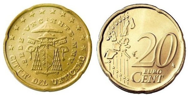 20 euro cent (Sede centrale Vacante)