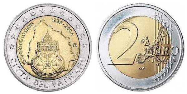 2 euro (75° anniversario della fondazione dello Stato della Città del Vaticano)